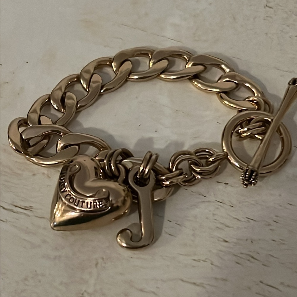 Juicy Couture Gold Heart Charm Bracelet